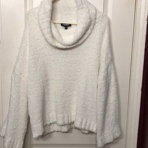 Women’s Express white fuzzy sweater